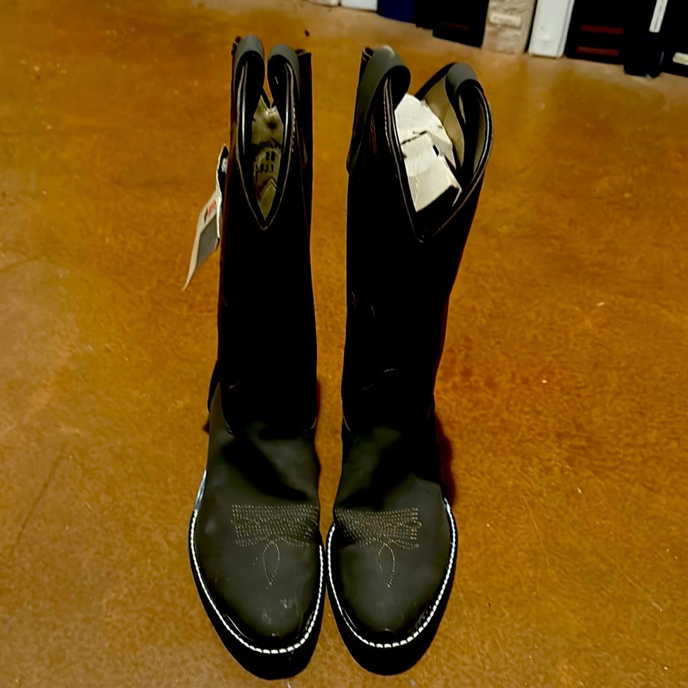 Laredo Black Slouchy Mid-Calf Boots